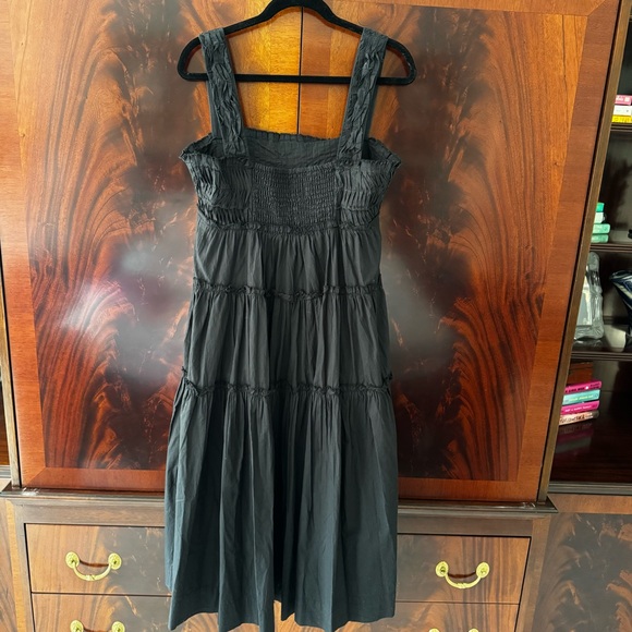 NEW MAEVE The Helena Square-Neck Smocked Tiered Midi Dress - Picture 7 of 17